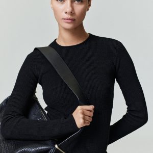 Womens Waffle Long Sleeve Top