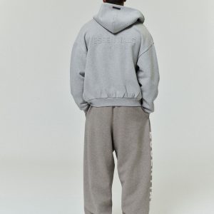 Embossed Classic Fleece Zip-Up Hoodie